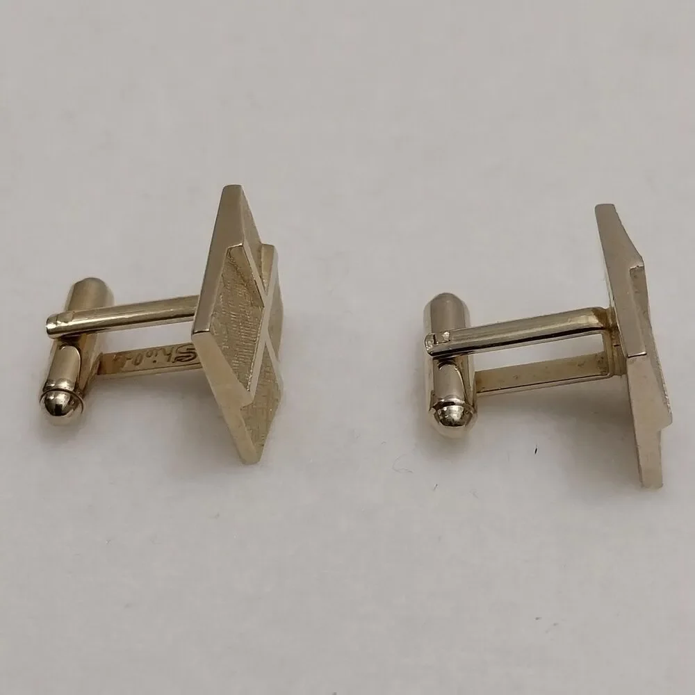 Vintage Shields Cufflinks Signed Gold Tone #J215
